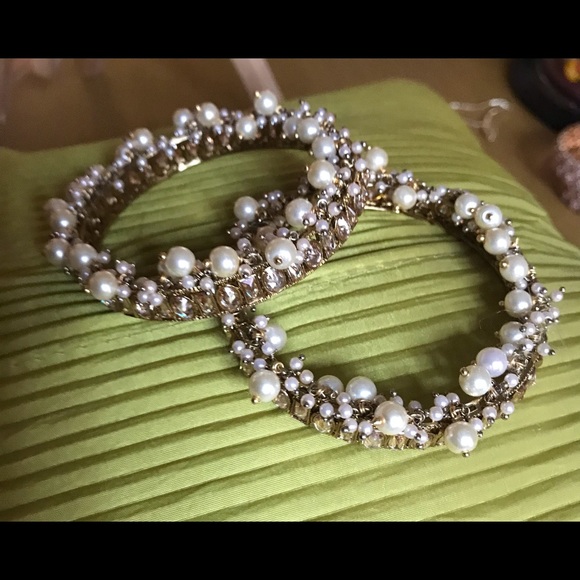 India Fashion Bracelets gem stone crown style Pearl droplets. On Sale - Picture 2 of 4